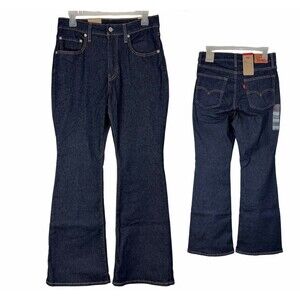 NWT Levis 726 High Rise Flare Jeans Women 30x30 Dark Blue Wash Bootcut Slim Fit
